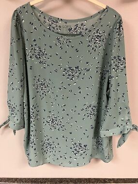 3/29 LOFT mixed material tie sleeve shirt LP